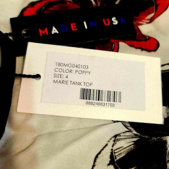 Milly Women Marie Tank Top In Poppy Size 4 NWT!! - Picture 6 of 9